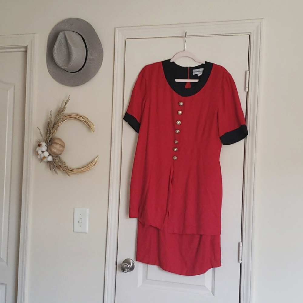 Vintage Red Dress Size 14